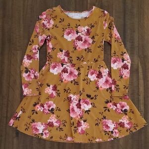 The Children's Place Girls Floral Long Sleeve Dress - Size L (10/12)